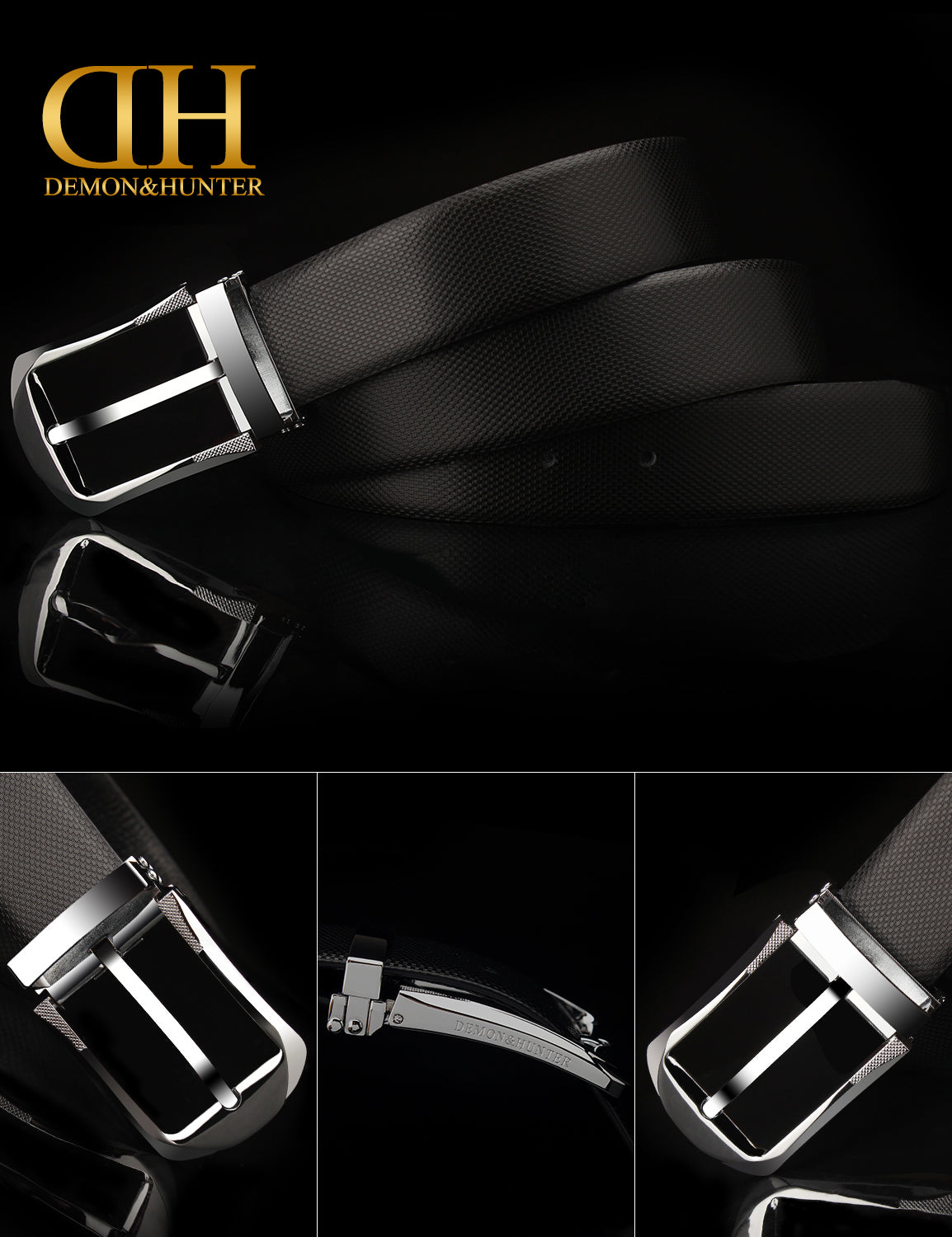 Demon&Hunter PBL Series Men's Prong Buckle Leather Belt 217B