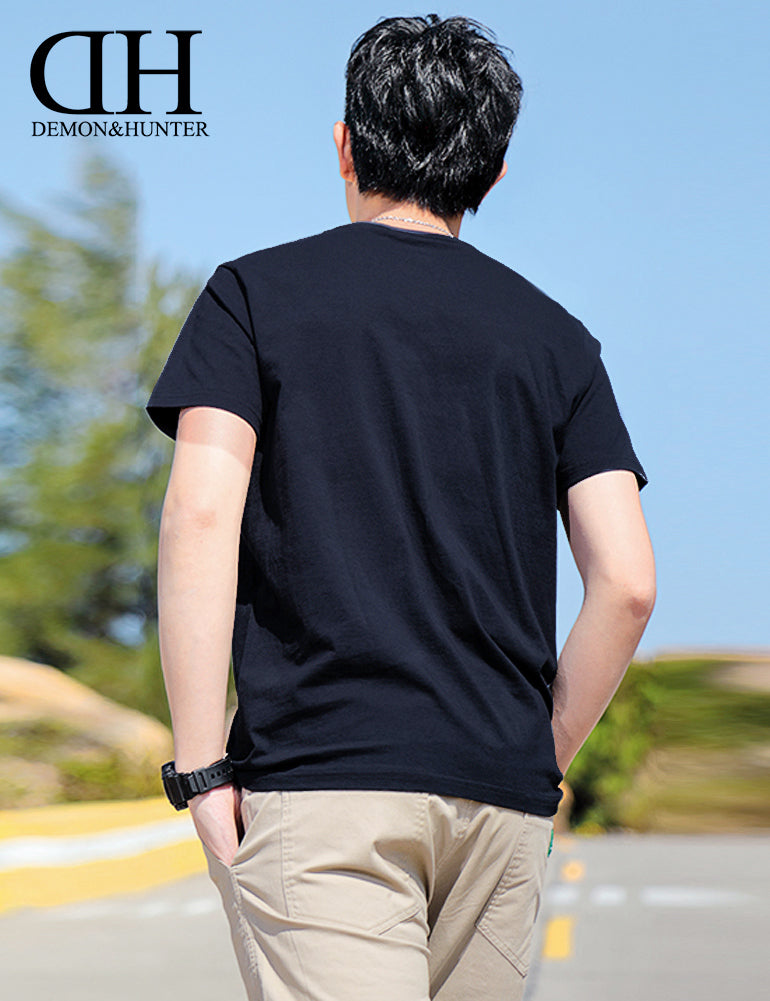 Demon&Hunter TX1 Series Men's 100% Cotton Seamless Cotton Crew T-Shirt